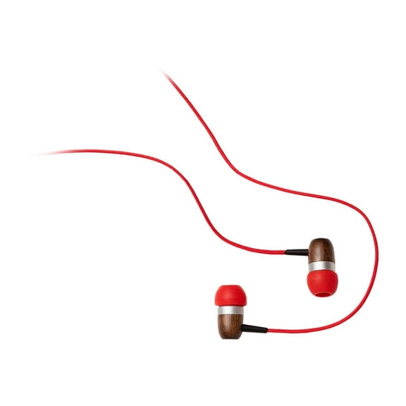 Symphonized GLXY In-Ear Wood Headphones - Earphones with mic - in-ear - wired - 3.5 mm jack - red