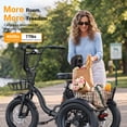 thumbnail image 2 of YareYi 3 Wheel Electric Bike for Adults, 500W Rated Foldable Electric Tricycle with Baskets, 18" Fat Tire E Trike with 48V 13Ah Battery, Up to 55 Mile, UL 2849 Certified, Black, 2 of 8