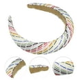 thumbnail image 3 of Unique Bargains 1 Pc Classic Foam Raffia Straw Headband for Women for Girls 5.91"x1.18" White, 3 of 6