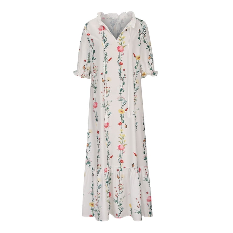 chinese dress ladies Printed Three-Quarter Sleeve Mini Dress Dark Green / L main image 0