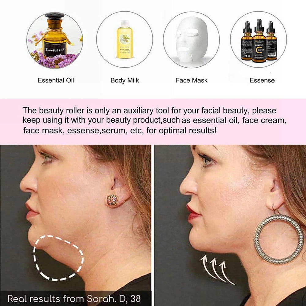 3-in-1 Stainless Steel Face Massager Set, Electric Facial Roller for Face, Eyes, Nose, Neck & Body