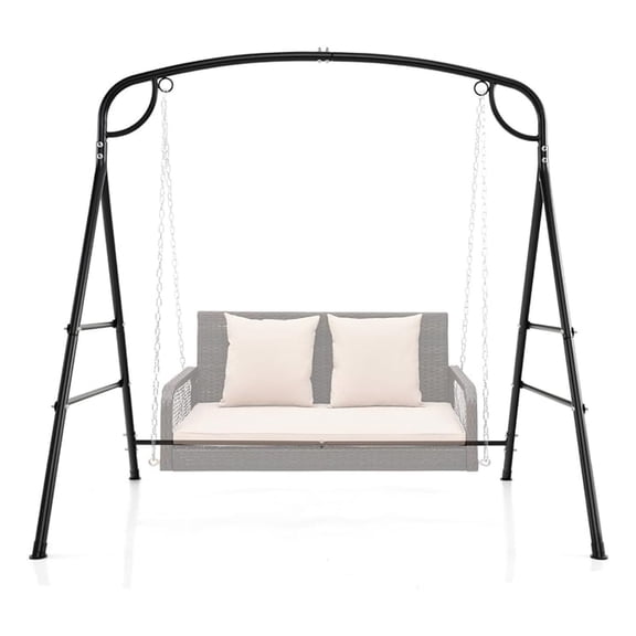 Outdoor Frame Heavy-Duty Metal Porch Stand with Side Bars & 2 Rings, 660 lbs Weight Capacity, A-Frame Frame for Garden, Backyard, Balcony