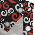 thumbnail image 4 of Ambesonne Abstract Grommet Curtain, Spirals and Dots Art, 50" x 84", White Black and Vermilion, 4 of 6