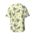 thumbnail image 5 of Uemuo Funny Chicken Pattern Cotton Linen Short Sleeve Shirts,Casual Lightweight Button Down Shirts,Vacation Beach Summer Tops-X-Large, 5 of 7