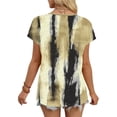 thumbnail image 3 of Summer Tops for Women Short Sleeve Neck Tunic Tops Baggy Vintage Graphic Casual Loose Beach Vacation Outfits Spring Top Trendy Clothes, 3 of 6