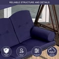 thumbnail image 3 of PURPLE LEAF 2-Seat Deluxe Outdoor Patio Porch Swing with Weather Resistant Steel Frame, Adjustable Tilt Canopy, Cushions and Pillow , Navy Blue, 3 of 11