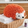 thumbnail image 6 of REGALWOVEN 1 Pack Cute Animal Chenille Hanging Hand Towel, Absorbent Soft Bathroom Decorative Towel for Kitchen Orange 10" x 6", 6 of 6