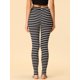 thumbnail image 4 of Allegra K Las polainas del traje de la Navidad de las mujeres imprimieron los pantalones del estribo de la yoga de la cintura elástica de la cintura alta Franja de color blanco y negro. S, 4 of 5