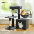 thumbnail image 6 of PAWZ Road 28" Small Cat Tree Tower Condo with Perch, Scratching Post for Indoor Cats, Dark Gray, 6 of 10