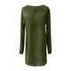 thumbnail image 4 of Otoño e invierno Mujer Casaul Sólido Manga larga Suelto O-cuello Peludo Suéter Vestido Fridja nbo2979, 4 of 5