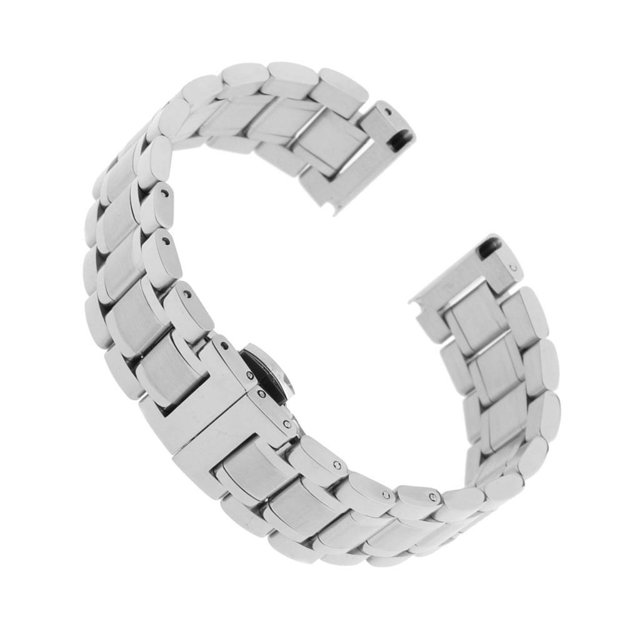 Pulsera de reloj de reemplazo duradero Yuyangstore de acero inoxidable con hebillas de mariposa Plata 20 mm