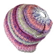 thumbnail image 2 of C.C BeanieTail Soft Stretch Cable Knit Messy High Bun Ponytail Beanie Hat, Rose Tribal Blend, 2 of 4