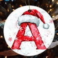 thumbnail image 4 of Ceramics Ornaments Custom Initial A Letter Name Christmas Gift 3" Ceramic Christmas Ornament Initial Letter Monogrammed Best Gifts for Christmas Gifts for Women Men On Christmas, 4 of 5