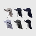 thumbnail image 3 of Unisex Bucket Hat Neck Cover Flap Sun Wide Brim Peaked Solid Outdoor Sun Cap, 3 of 12