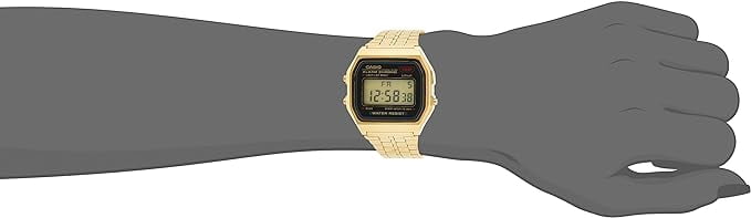 Alarm Chrono by Casio Stainless Steel Expansion Band Wristwatch, Gold, A159WGEA-1