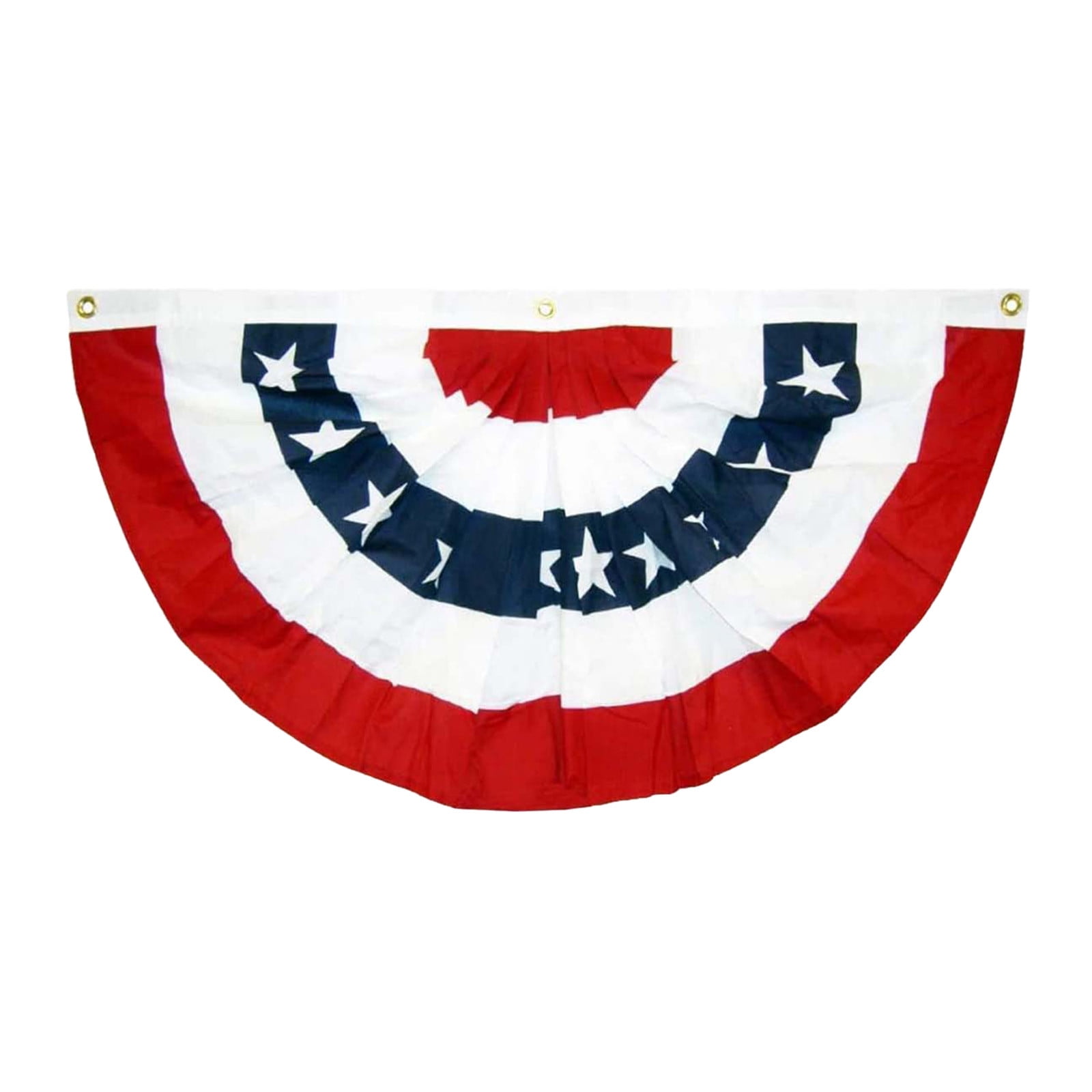 American Flag Bunting Patriotic Pleated Fan Flag USA Flags with Brass Grommets and Zip Ties for 4th of July Memorial Day Decoration Outdoor (1.5x3 Feet)