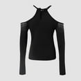 thumbnail image 2 of Workout Tops For Women, Long Sleeve Shirts Slim Contrast Cold Shoulder Sexy Sheer T Shirt Casual Layer Tee Tops Work Women Business Casual Plus Size Tops Blouses Casual Tops (XL, Silver) Unbranded, 2 of 5