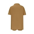 thumbnail image 6 of Htigea Linen Short Sets for Women Short Sleeve Top Shorts 2 Piece Summer Beach Vacation Outfits Lounge Tracksuits Today Sales Brown,XL, 6 of 7