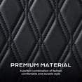 thumbnail image 4 of Coverado Car Seat Covers, Faux Leather with Carbon Fiber Front Car Seat Protectors, 4 Pieces Universal Fit for Most Cars SUV Trucks, Black&White, 4 of 10