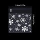 thumbnail image 2 of Bolsa de embalaje de regalo de Navidad, bolsa de plástico con estampado de copos de nieve, paquete de dulces, 100 Uds., 2 of 7