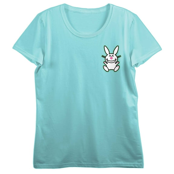 It's Happy Bunny I Just Can't Be Stop Adorable Crew Neck Short Sleeve Mint Women's T-shirt-Medium