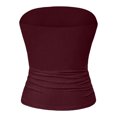 thumbnail image 5 of COMVALUE Women's Strapless Bandeau Crop Top (Dark Purple, XL), 5 of 6
