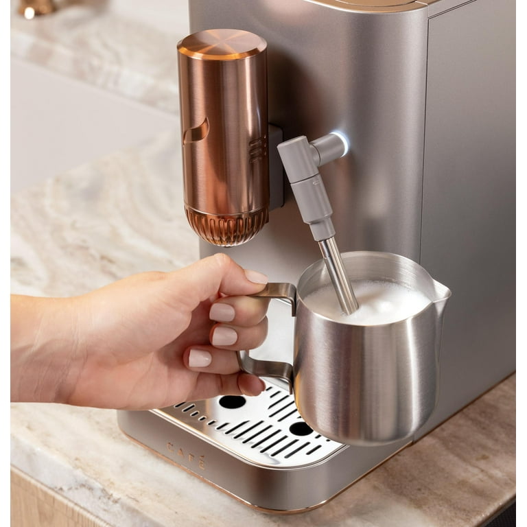 Café Affetto Automatic Espresso Machine + Milk Frother, Built-In &  Adjustable Espresso Bean Grinder, One-Touch Brew in 90 Seconds