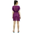thumbnail image 2 of Bimba Sheer Georgette Beach Kaftan Swimsuit Coverup Short Shrug Top With Pom Poms, 2 of 9