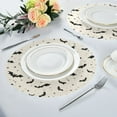 thumbnail image 4 of 15.4" Round Placemat Set of 1 Polyester Fabric Place Mats Non-Slip Dining Kitchen Table Mats for Kitchen Party Decor Bats and Stars, 4 of 5