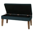 thumbnail image 5 of HomePop Textured Decorative Storage Bench with Easy Access Hinged Lid and Wood Legs, Dark Blue, 5 of 14