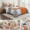 thumbnail image 6 of Queen Quilt Set 90''x96'', Abstract Orange Grey Lightweight Summer Bedspread Coverlet Set with 2 Pillow Shams, Modern Watercolor Geometric Breathable All Season Quilt Bedding for Bedroom/Guest Room, 6 of 9