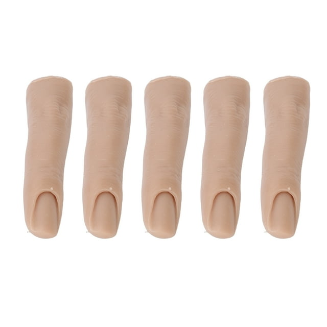 5Pcs Silicone Practice Finger, Flexible Bendable Silicone Nail Training Finger for Acrylic Nails, Nail Practice Finger prosthetic Finger to Practice prosthetic Nails for DIY Nails, Nail Art