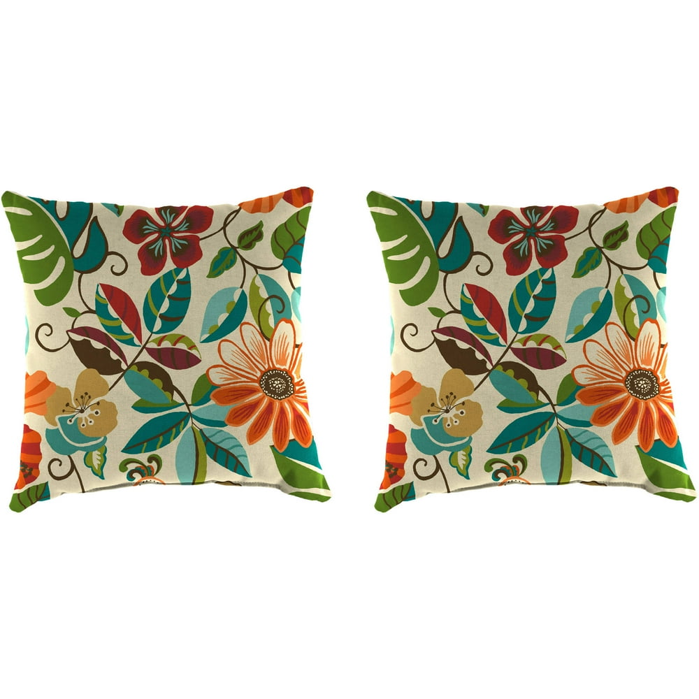 Jordan Manufacturing Lensing Outdoor Square Toss Pillows, Jungle, 18"L