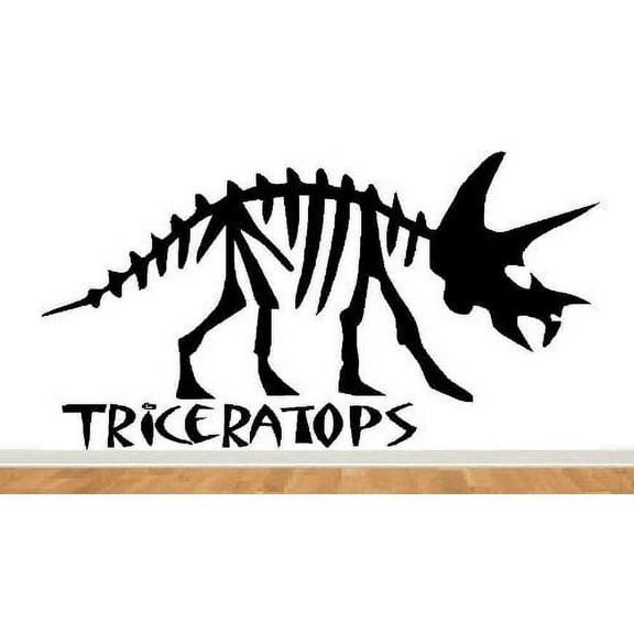 Decal ~ TRICERATOPS FOSSIL DINOSAUR ~ WALL DECAL 13" X 26"