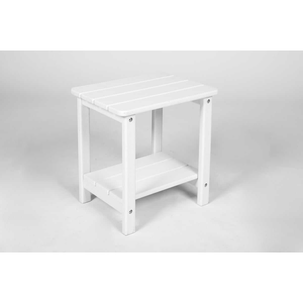Newboti Furniture Folding Adirondack Chair with Side Table, 3-Piece Adirondack Chair Set, White (2 Chairs and 1 Table) BN.5351