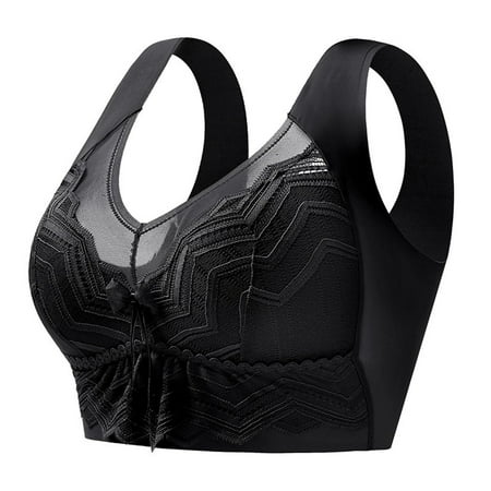 Riforla Women s Comfortable and Sexy Transparent Shoulder Strap Cordless Backless Spongeless with Convertible Shoulder Straps Womens Bras Black XXXXL