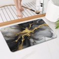 thumbnail image 4 of Black Gray Gold Marble Pattern Bathroom Rugs Mat,Non Slip Microfiber Bathroom Rug,Rubber Backing,Soft Bathroom Mats for Bathroom Floor,Tub and Shower,17x27in(43x68cm), 4 of 5