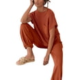 thumbnail image 5 of Nituyy Two Piece Outfits for Women Sweater Sets Knit Pullover Tops and High Waisted Pants Lounge 2 Piece Matching Sets, 5 of 9