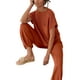 thumbnail image 5 of Lucakuins - Conjunto de pantalones para mujer, camiseta de manga corta con cuello redondo y pantalones largos, atuendo de verano Lucakuins  moda, 5 of 9