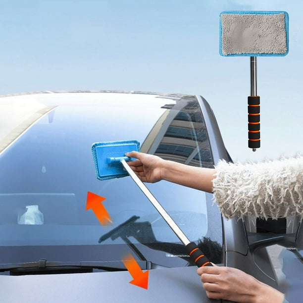Kit Nettoyeur Vitres Voiture 9 Pièces - Essuie-Glace Rétractable 40cm Avec Microfibre Et Pulvérisateurs