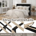 thumbnail image 5 of Frostbloom King Size Velvet Platform Bed Frame with Vertical Channel Tufted Wingback Headboard, Black, 5 of 8