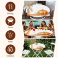 thumbnail image 7 of Fall Round Tablecloth, Fitted Table Cover with Elastic for 36"-44" Round Tables, Orange Pumpkin Thanksgiving Autumn Stripe Leaf Table Cloth Outdoor Indoor Dinning Party Waterproof Tablecloths, 7 of 7