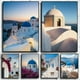 thumbnail image 2 of Póster de lienzo con paisaje marino y tejado azul de la iglesia de Santorini, Mediterráneo griego, arte de pared, imágenes para decoración del hogar y el hotel, 2 of 5