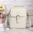thumbnail image 3 of Leather Small Crossbody Cell Phone Bag Women Men Versatile Shoulder Purse Fashion Bag (White), 3 of 10