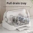 thumbnail image 3 of Baby Bottle Drying Rack Dustproof Large Capacity Transparent Design Baby Bottle Rack Dryer Storage Box with Removable Drain Tray, 3 of 8