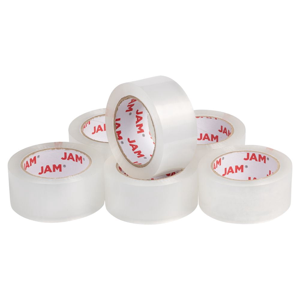JAM Paper Packing Adhesive Tape, Clear, 2 Inches x 110 Yards, 12 Rolls per Pack