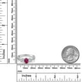 thumbnail image 4 of Gem Stone King 10K White Gold Red Created Ruby and Lab Grown Diamond Engagement Ring for Women | 1.97 Cttw | Oval 7X5MM | Gemstone July Birthstone | Size 6, 4 of 5