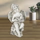 thumbnail image 5 of Artesanías de estatua de jardín de ángel con escultura de jardín de alas para inauguración de la casa de escritorio Ángel abraza a la ardilla Zulema Ángel escultura, 5 of 8