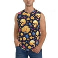 thumbnail image 2 of Picia Skull gold flower mens Cotton Tank Undershirts , Moisture-wicking Ribbed Tanks, Lightweight Cotton Tank Undershirts-Small, 2 of 8