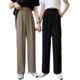 thumbnail image 5 of Pantalones de pierna ancha ajustados verticales de cintura alta estilo coreano de primavera y otoño para chicas gorditas Pantalones de traje casuales de color sólido Pantalones de pierna recta de, 5 of 5
